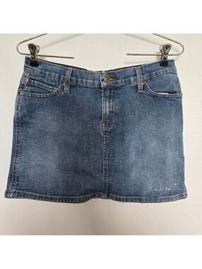 ROXY JEAN DENIM MINI SKIRT BLUE POCKETS WOMEN'S (7)